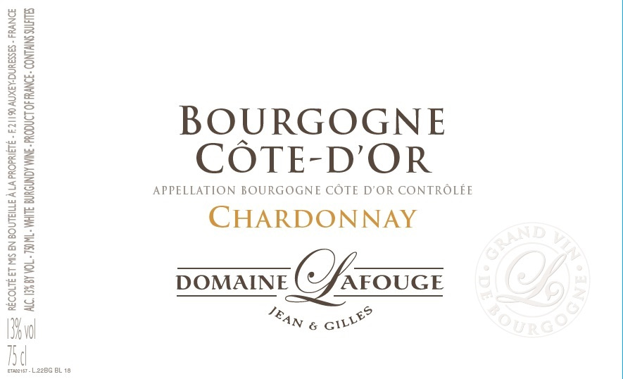 etiquette - Domaine Lafouge Jean et Gilles - Bourgogne Côte d'Or Chardonnay