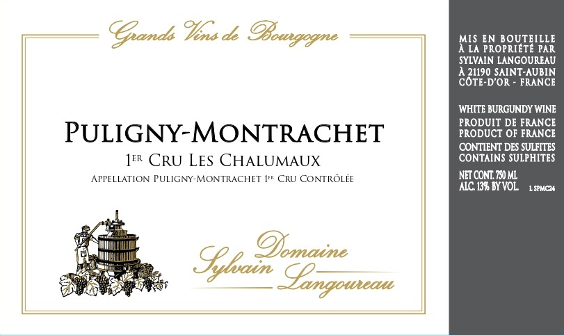 etiquette - Domaine Langoureau Sylvain - Puligny Montrachet 1er Cru Les Chalumaux