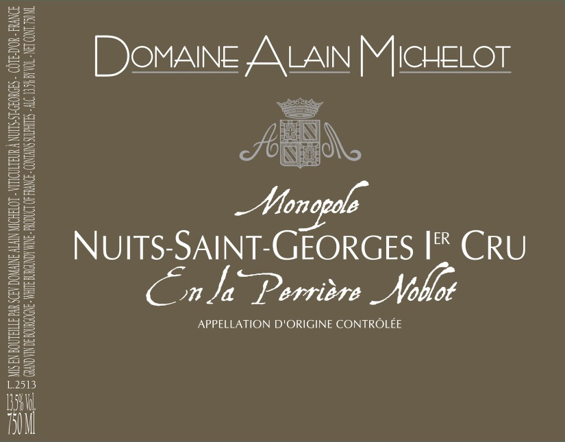 etiquette - Domaine Michelot Alain - Nuits saint Georges 1er Cru Perrière Noblot Monopole