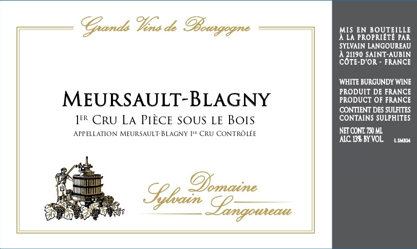 etiquette - Domaine Langoureau Sylvain - Meursault Blagny 1er Cru La Pièce sous le Bois