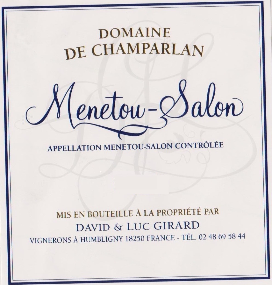 etiquette - Domaine de Champarlan - MENETOU SALON ROUGE