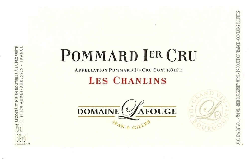 etiquette - Domaine Lafouge Jean et Gilles - Pommard 1er Cru Les Chanlins
