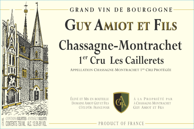 etiquette - Chassagne Montrachet 1er cru Les Caillerets - Domaine Amiot Guy et Fils - Domaines et Saveurs Collection