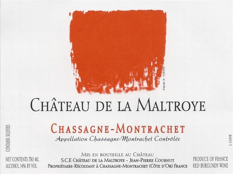 etiquette - Chassagne-Montrachet rouge - Château de La Maltroye - Domaines et Saveurs Collection
