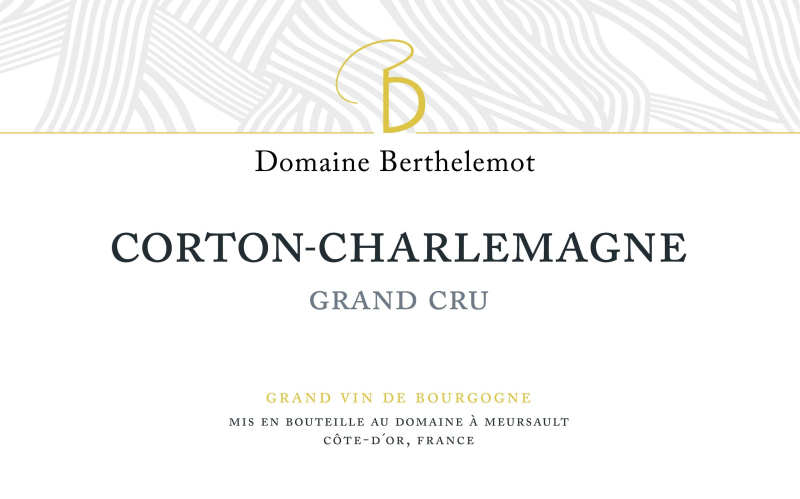 etiquette - Corton Charlemagne Grand Cru - Domaine Berthelemot - Domaines et Saveurs Collection