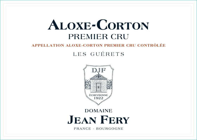 etiquette - Aloxe Corton 1er cru Les Guérets - Domaine FERY Jean - Domaines et Saveurs Collection