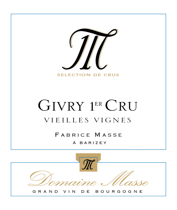 etiquette - Givry 1er cru Vieilles Vignes rouge - Domaine Masse - Domaines et Saveurs Collection