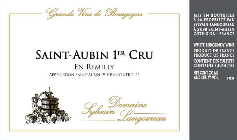 etiquette - Saint Aubin 1er Cru En Remilly - Domaine Langoureau Sylvain - Domaines et Saveurs Collection