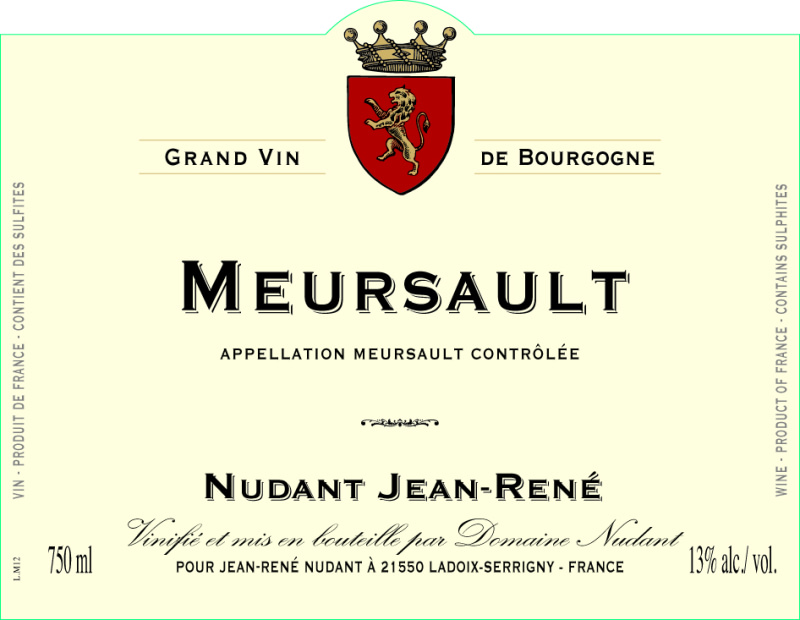 etiquette - Meursault - Domaine Nudant - Domaines et Saveurs Collection