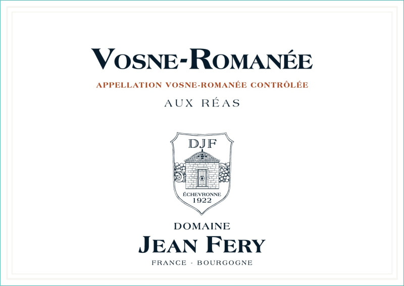 etiquette - Vosne Romanée Aux Réas - Domaine FERY Jean - Domaines et Saveurs Collection