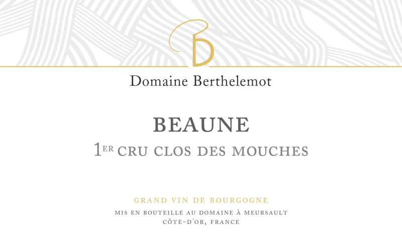 etiquette - Beaune 1er cru Clos des Mouches rouge - Domaine Berthelemot - Domaines et Saveurs Collection