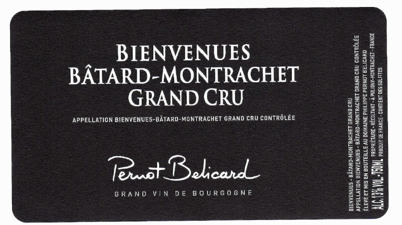 etiquette - Bienvenues-Bâtard Montrachet Grand Cru - Domaine Pernot Belicard - Domaines et Saveurs Collection