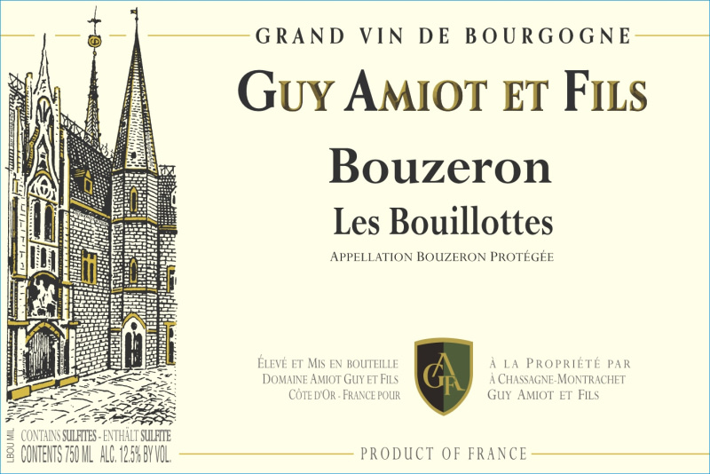 etiquette - Bouzeron Les Bouillottes - Domaine Amiot Guy et Fils - Domaines et Saveurs Collection