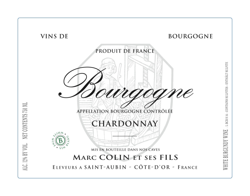 etiquette - Bourgogne Chardonnay - Domaine Colin Marc et Fils - Domaines et Saveurs Collection