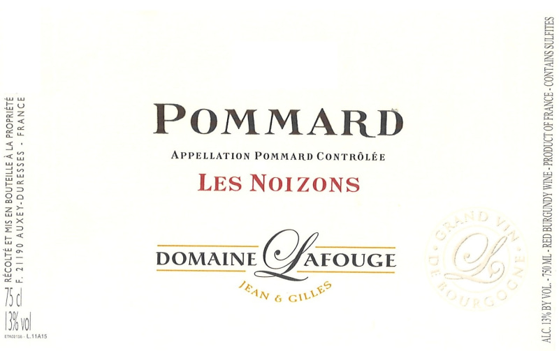 etiquette - Pommard Les Noizons - Domaine Lafouge Jean et Gilles - Domaines et Saveurs Collection