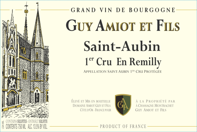 etiquette - Saint-Aubin 1er cru En Remilly - Domaine Amiot Guy et Fils - Domaines et Saveurs Collection