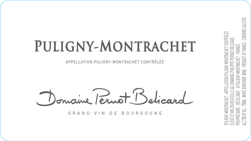 etiquette - Puligny Montrachet - Domaine Pernot Belicard - Domaines et Saveurs Collection