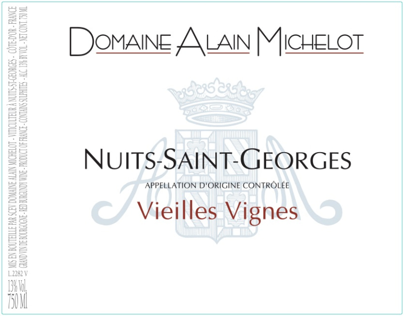 etiquette - Nuits saint Georges Vieilles Vignes - Domaine Michelot Alain - Domaines et Saveurs Collection