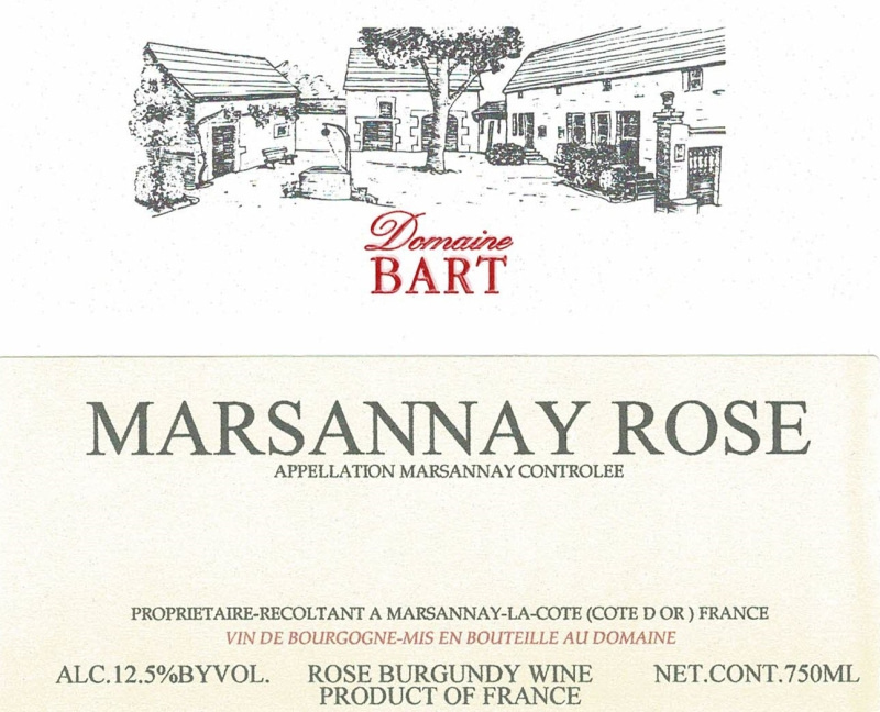 etiquette - Marsannay Rosé - Domaine Bart - Domaines et Saveurs Collection