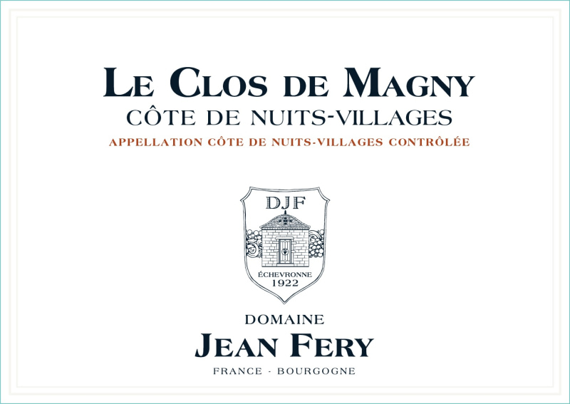 etiquette - Côte de Nuits Villages Le Clos De Magny - Domaine FERY Jean - Domaines et Saveurs Collection