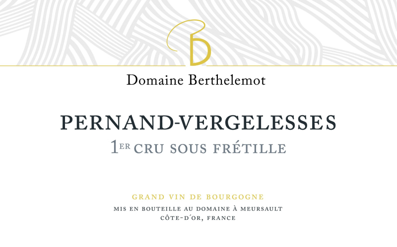 etiquette - Pernand Vergelesses 1er cru Sous Frétille - Domaine Berthelemot - Domaines et Saveurs Collection