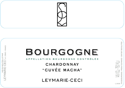 etiquette - Bourgogne Chardonnay Cuvée Macha - Domaine Leymarie-Ceci - Domaines et Saveurs Collection