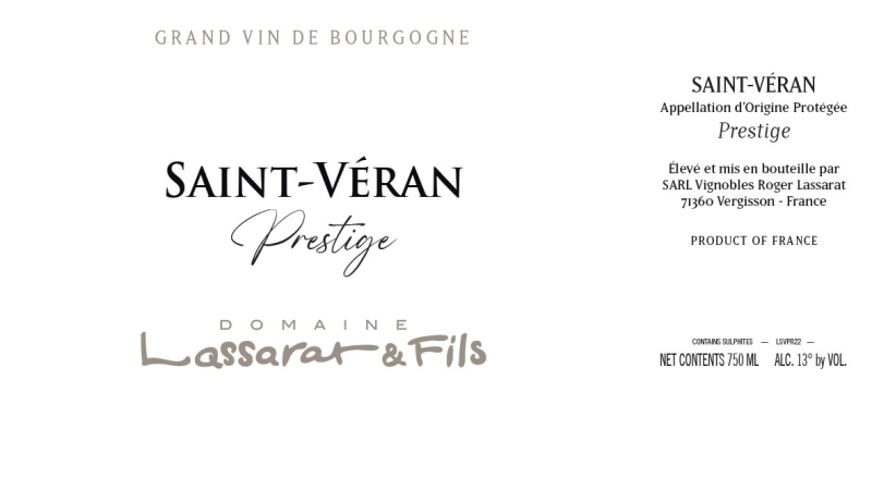 etiquette - Saint Véran Prestige - Domaine Lassarat et Fils - Domaines et Saveurs Collection