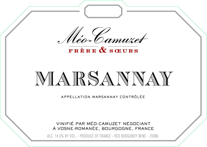 etiquette - Marsannay - Domaine Méo-Camuzet - Domaines et Saveurs Collection
