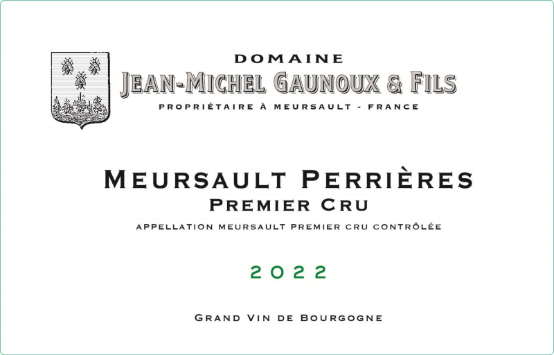etiquette - Meursault Perrières 1er Cru - Domaine Gaunoux Jean-Michel - Domaines et Saveurs Collection
