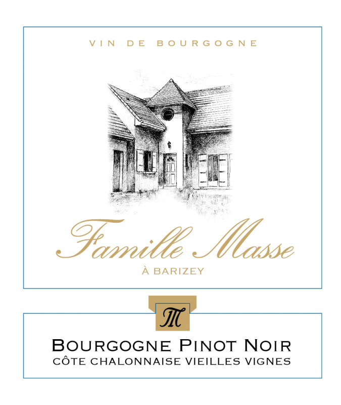 etiquette - Bourgogne Pinot Noir Côte Chalonnaise Vieilles Vignes - Domaine Masse - Domaines et Saveurs Collection