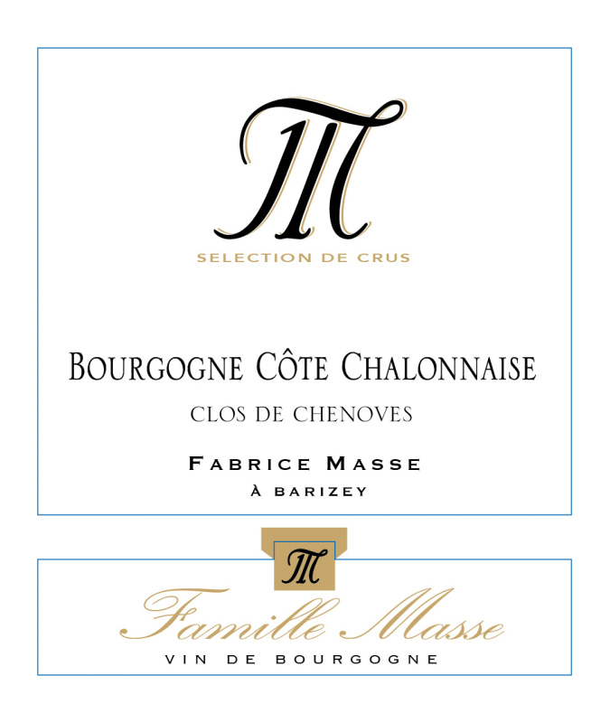 etiquette - Bourgogne Côte Chalonnaise Clos de Chenoves - Domaine Masse - Domaines et Saveurs Collection