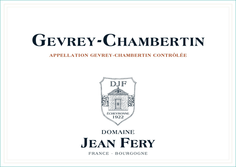 etiquette - Gevrey Chambertin - Domaine FERY Jean - Domaines et Saveurs Collection