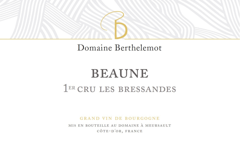 etiquette - Beaune 1er cru Les Bressandes - Domaine Berthelemot - Domaines et Saveurs Collection