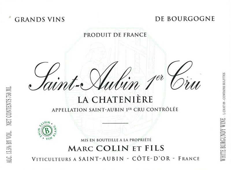 etiquette - Saint Aubin 1er Cru "La Chatenière" - Domaine Colin Marc et Fils - Domaines et Saveurs Collection