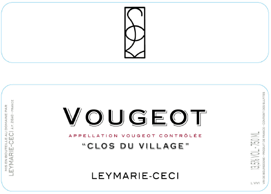 etiquette - Vougeot Clos du Village - Domaine Leymarie-Ceci - Domaines et Saveurs Collection