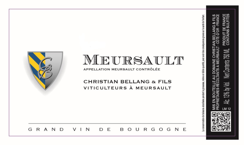 etiquette - Meursault - Domaine Christian Bellang - Domaines et Saveurs Collection