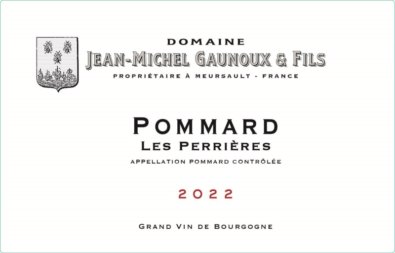 etiquette - Pommard Les Perrières - Domaine Gaunoux Jean-Michel - Domaines et Saveurs Collection