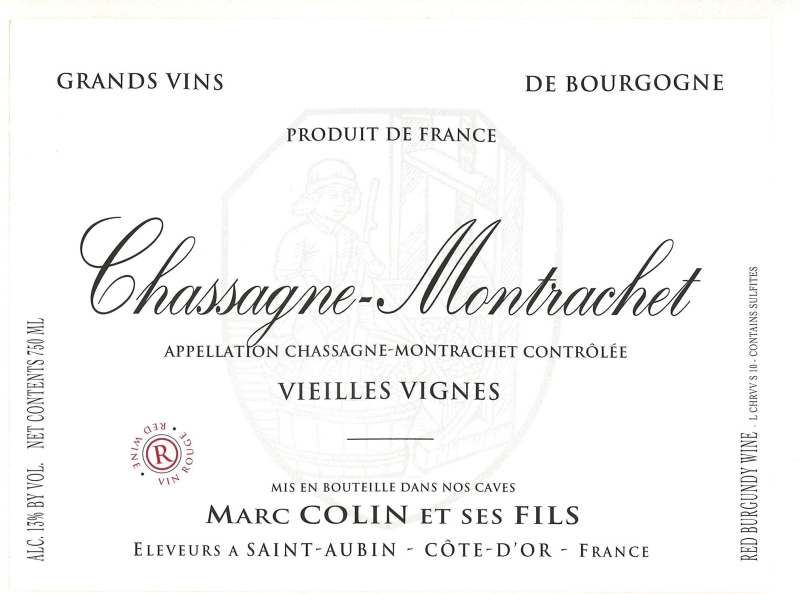 etiquette - Chassagne Montrachet "Vieilles Vignes" - Domaine Colin Marc et Fils - Domaines et Saveurs Collection