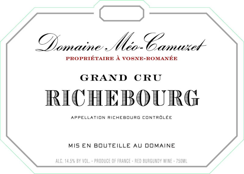 etiquette - Richebourg Grand Cru - Domaine Méo-Camuzet - Domaines et Saveurs Collection