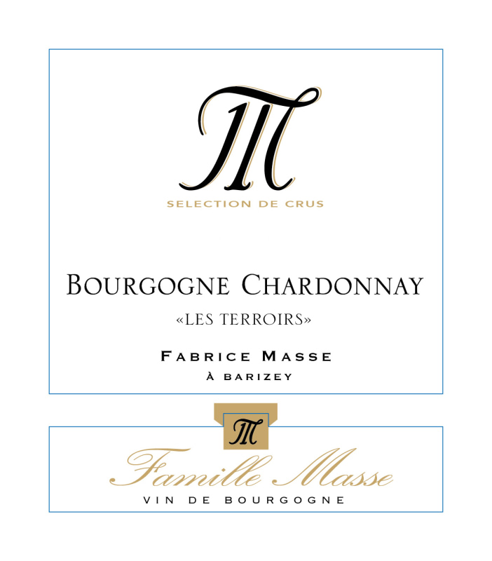 etiquette - Bourgogne Chardonnay Les Terroirs - Domaine Masse - Domaines et Saveurs Collection