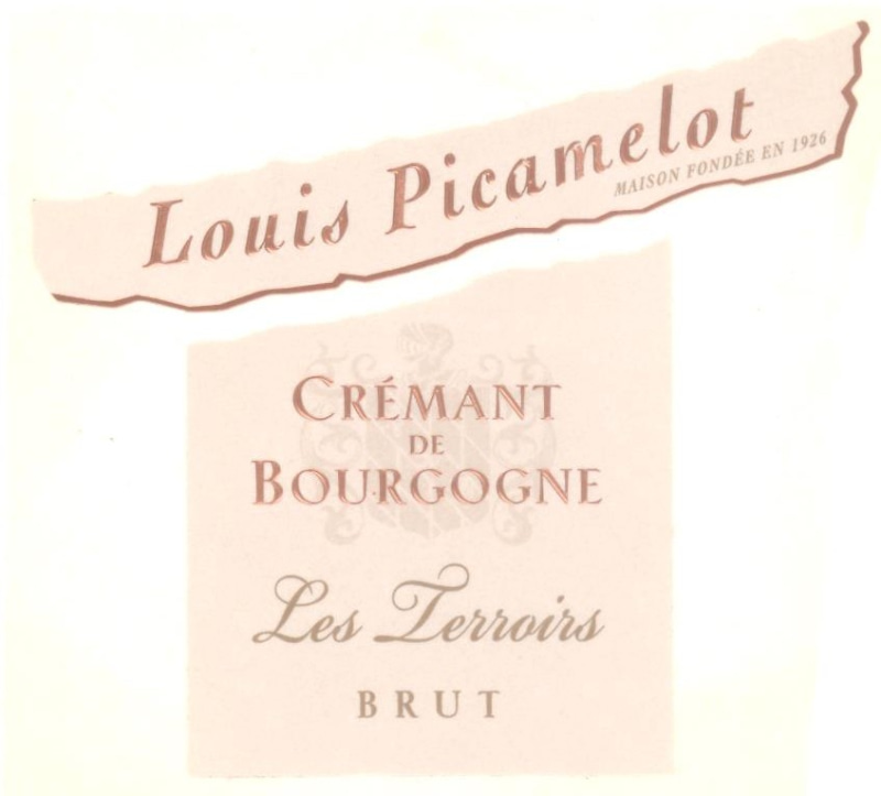 etiquette - Crémant de Bourgogne Les Terroirs Brut Rosé - Maison Louis Picamelot - Domaines et Saveurs Collection