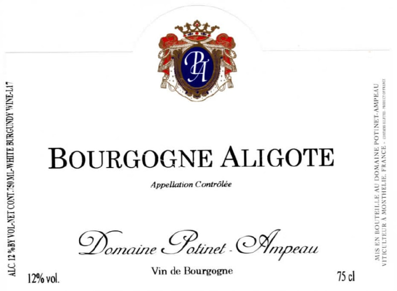 etiquette - Bourgogne Aligoté - Domaine Potinet Ampeau - Domaines et Saveurs Collection