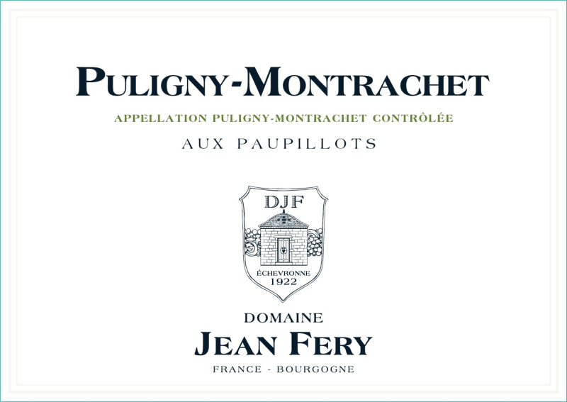 etiquette - Puligny Montrachet Aux Paupillots - Domaine FERY Jean - Domaines et Saveurs Collection