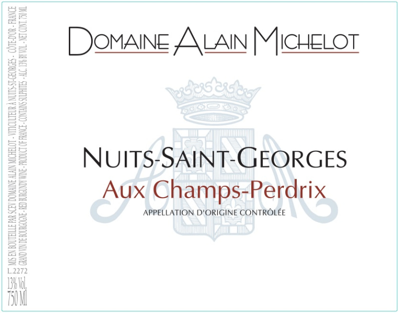 etiquette - Nuits saint Georges Aux Champs Perdrix - Domaine Michelot Alain - Domaines et Saveurs Collection