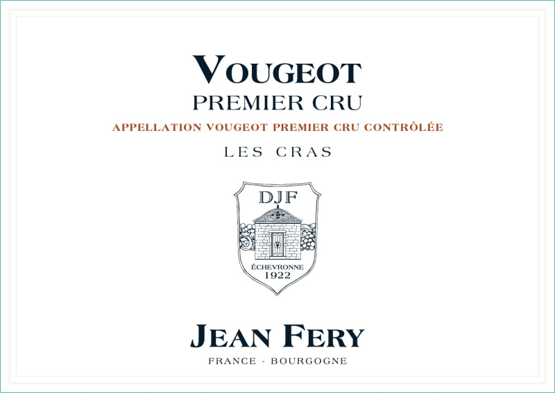 etiquette - Vougeot 1er Cru Les Cras - Domaine FERY Jean - Domaines et Saveurs Collection