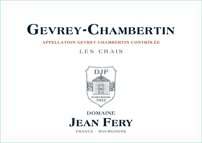 etiquette - Gevrey Chambertin Les Crais - Domaine FERY Jean - Domaines et Saveurs Collection