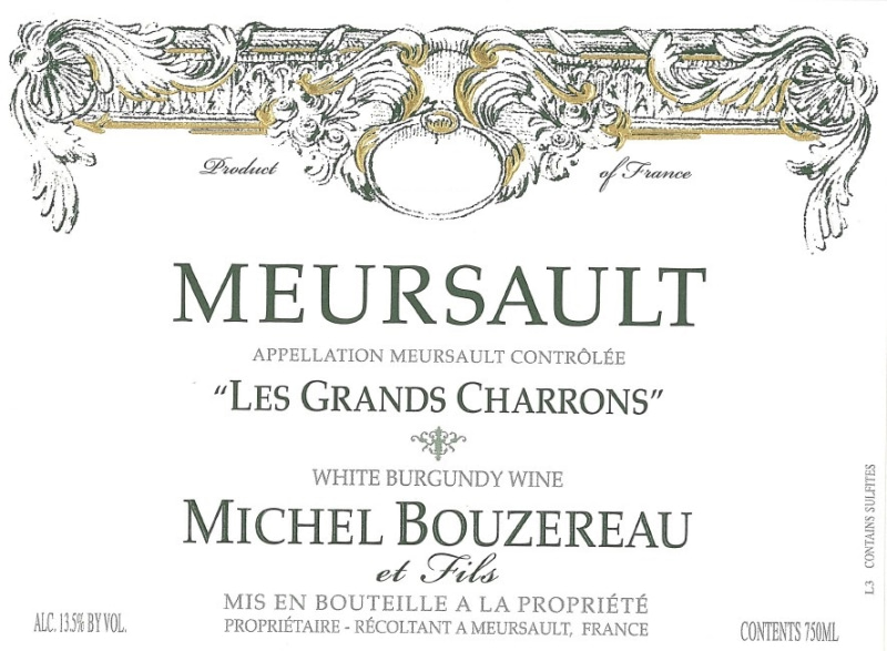 etiquette - Meursault Les Grands Charrons - Domaine Michel Bouzereau et Fils - Domaines et Saveurs Collection