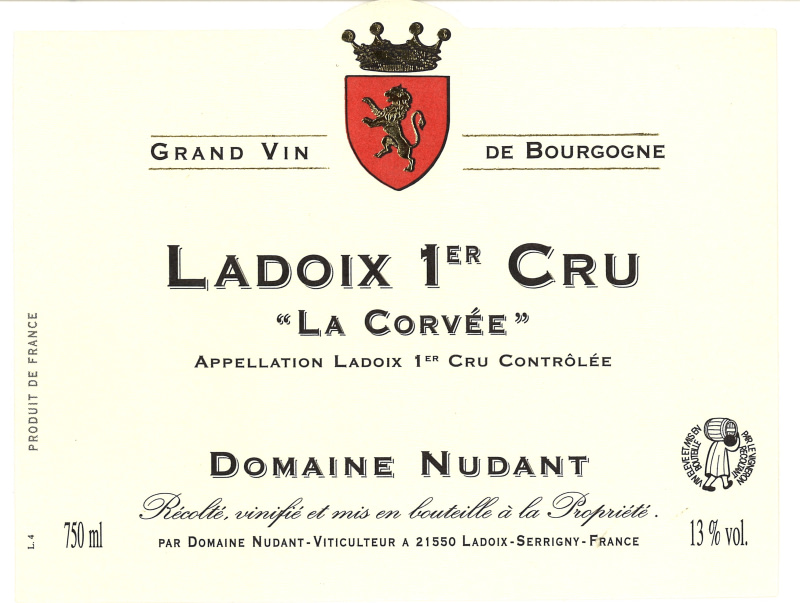 etiquette - Ladoix 1er Cru La Corvée - Domaine Nudant - Domaines et Saveurs Collection