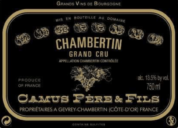 etiquette - Chambertin Grand Cru - Domaine Camus Père et Fils - Domaines et Saveurs Collection