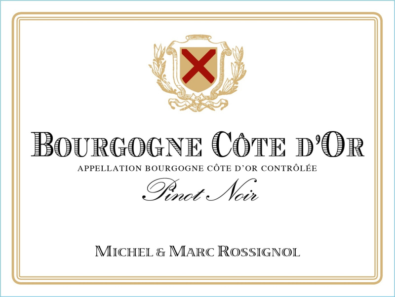 etiquette - Bourgogne Côte d'Or Pinot Noir - Domaine Rossignol Michel et Marc - Domaines et Saveurs Collection